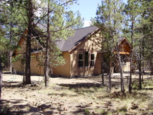 Rear view of home on acreage near Sisters