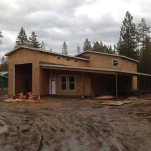 Retirement home with full size RV garage in progress